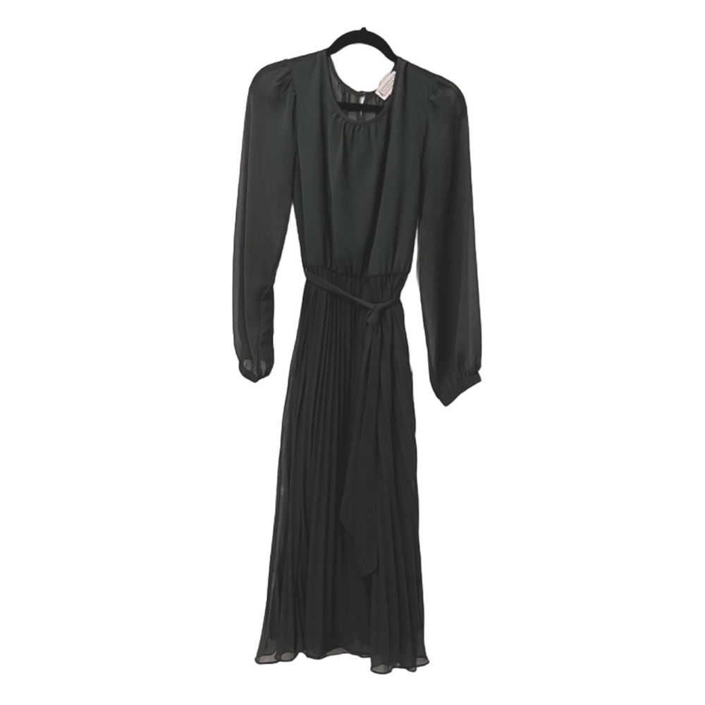 LoveRiche green midi dress with long green shear sleeves